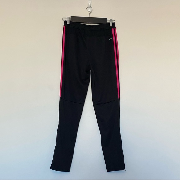 Adidas Girls Youth Soccer Black and Pink Sweatpants, Size Youth Large - Picture 2 of 8
